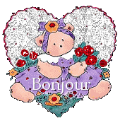 Gif bonjour coeur ourson